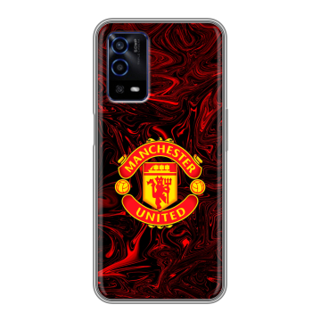 Силиконовый противоударный чехол на OPPO A55 с принтом Manchester United Силиконовый противоударный чехол на OPPO A55 с принтом Manchester United
