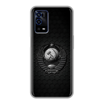 Силиконовый противоударный чехол на OPPO A55 с принтом Герб Флаг СССР Силиконовый противоударный чехол на OPPO A55 с принтом Герб Флаг СССР