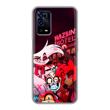 Силиконовый противоударный чехол на OPPO A55 с принтом Hazbin Hotel Отель Хазбин Силиконовый противоударный чехол на OPPO A55 с принтом Hazbin Hotel Отель Хазбин