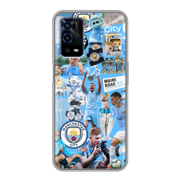 Силиконовый противоударный чехол на OPPO A55 с принтом Man City Манчестер Сити Силиконовый противоударный чехол на OPPO A55 с принтом Man City Манчестер Сити