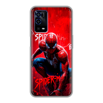Силиконовый противоударный чехол на OPPO A55 с принтом Spiderman Человек паук