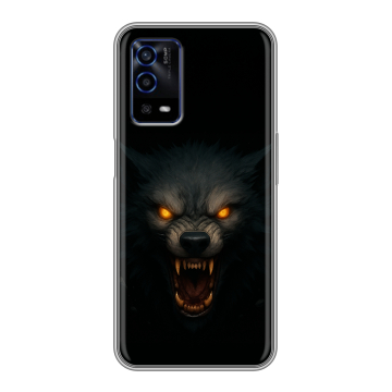 Силиконовый противоударный чехол на OPPO A55 с принтом Волк Силиконовый противоударный чехол на OPPO A55 с принтом Волк