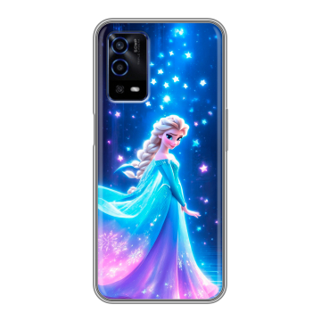 Силиконовый противоударный чехол на OPPO A55 с принтом Холодное сердце Frozen