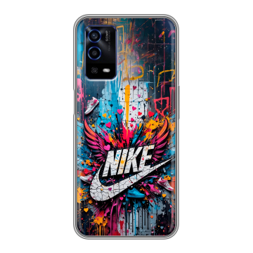 Силиконовый противоударный чехол на OPPO A55 с принтом Nike Найк