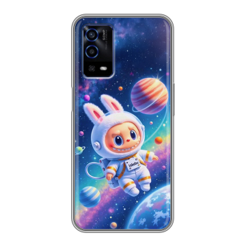 Силиконовый противоударный чехол на OPPO A55 с принтом Labubu Лабубу Силиконовый противоударный чехол на OPPO A55 с принтом Labubu Лабубу