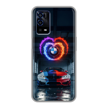 Силиконовый противоударный чехол на OPPO A55 с принтом BMW БМВ