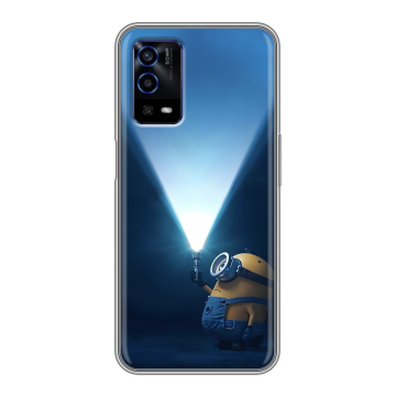 Силиконовый противоударный чехол на OPPO A55 с принтом Миньоны Силиконовый противоударный чехол на OPPO A55 с принтом Миньоны