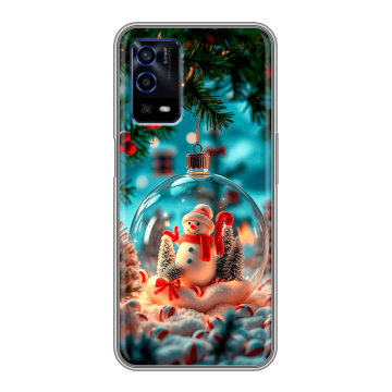 Силиконовый противоударный чехол на OPPO A55 с принтом Новый год