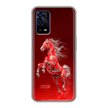 Силиконовый противоударный чехол на OPPO A55 с принтом Новый год