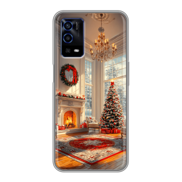 Силиконовый противоударный чехол на OPPO A55 с принтом Новый год