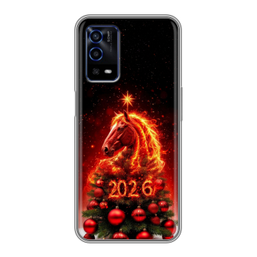 Силиконовый противоударный чехол на OPPO A55 с принтом Новый год