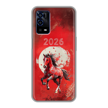 Силиконовый противоударный чехол на OPPO A55 с принтом Новый год