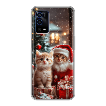 Силиконовый противоударный чехол на OPPO A55 с принтом Новый год