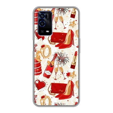 Силиконовый противоударный чехол на OPPO A55 с принтом Новый год