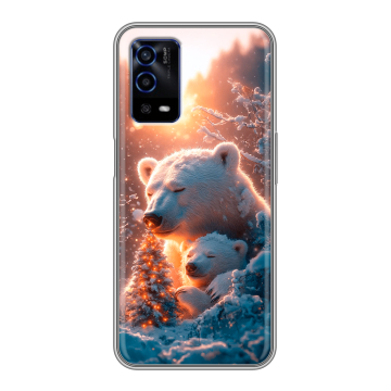 Силиконовый противоударный чехол на OPPO A55 с принтом Новый год Силиконовый противоударный чехол на OPPO A55 с принтом Новый год