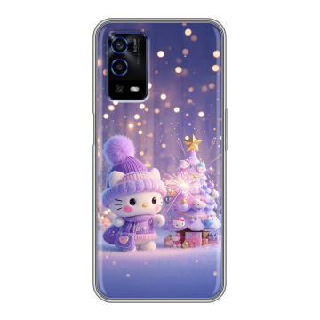 Силиконовый противоударный чехол на OPPO A55 с принтом Новый год Силиконовый противоударный чехол на OPPO A55 с принтом Новый год