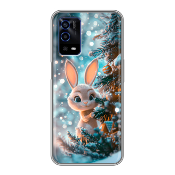 Силиконовый противоударный чехол на OPPO A55 с принтом Новый год Силиконовый противоударный чехол на OPPO A55 с принтом Новый год