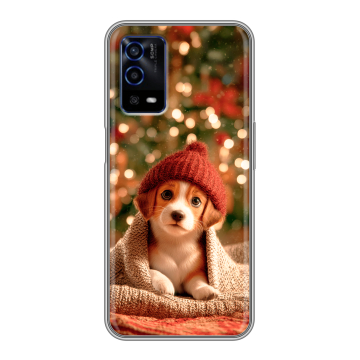 Силиконовый противоударный чехол на OPPO A55 с принтом Новый год Силиконовый противоударный чехол на OPPO A55 с принтом Новый год
