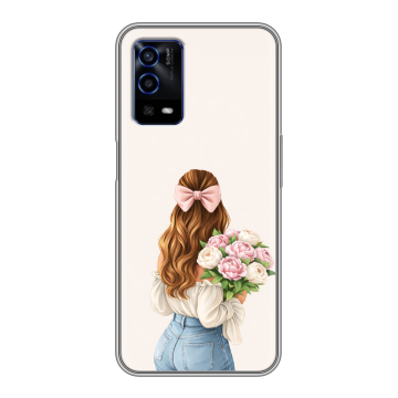 Силиконовый противоударный чехол на OPPO A55 с принтом женский Силиконовый противоударный чехол на OPPO A55 с принтом женский