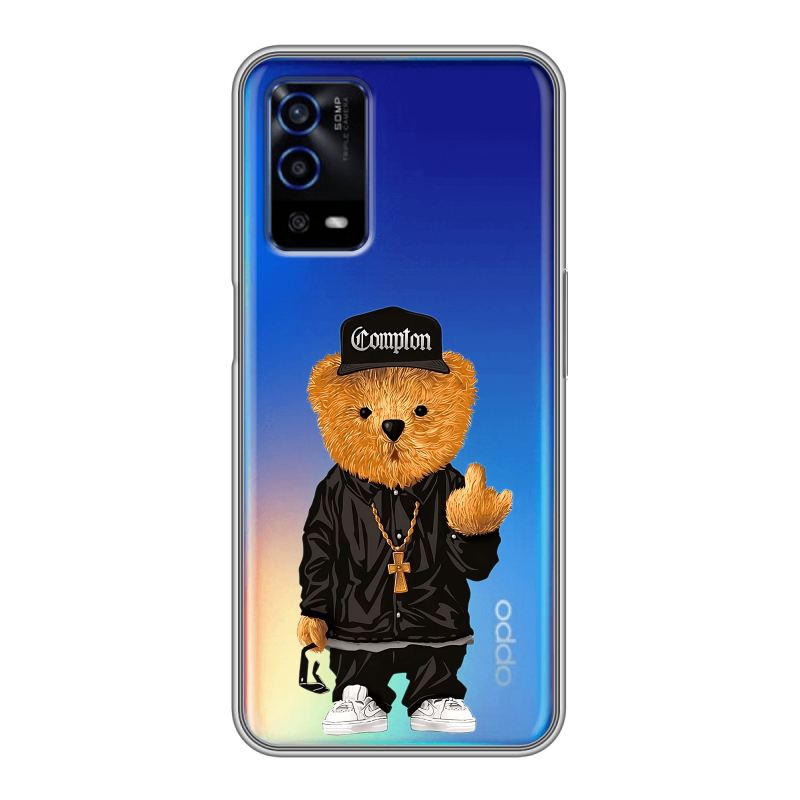 Силиконовый противоударный чехол на OPPO A55 с принтом Плюшевый медведь Силиконовый противоударный чехол на OPPO A55 с принтом Плюшевый медведь