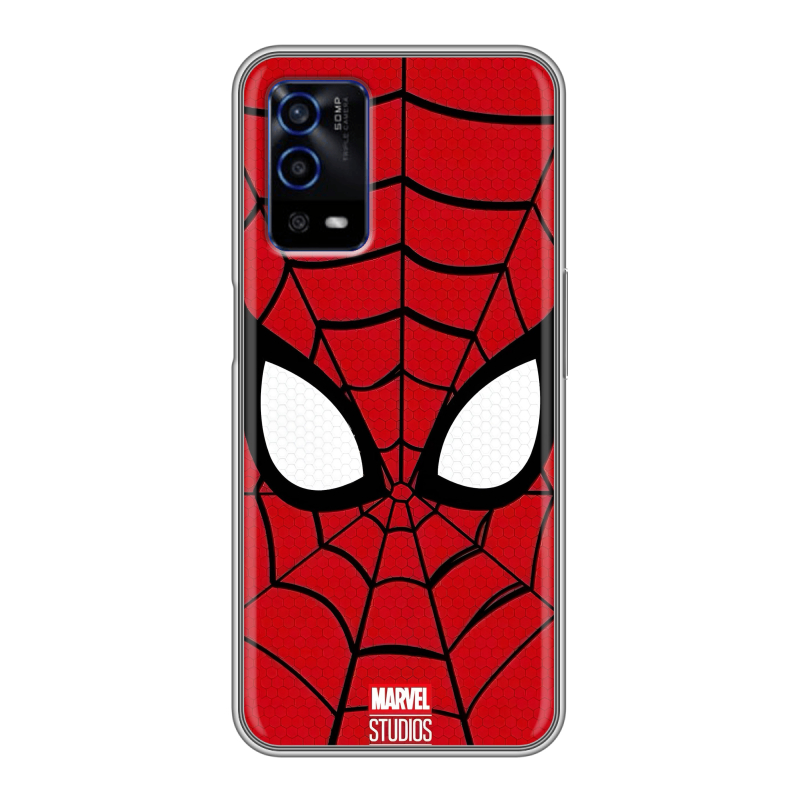 Силиконовый противоударный чехол на OPPO A55 с принтом человек паук spiderman Силиконовый противоударный чехол на OPPO A55 с принтом человек паук spiderman