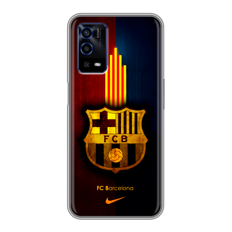 Силиконовый противоударный чехол на OPPO A55 с принтом Барселона Barcelona Силиконовый противоударный чехол на OPPO A55 с принтом Барселона Barcelona