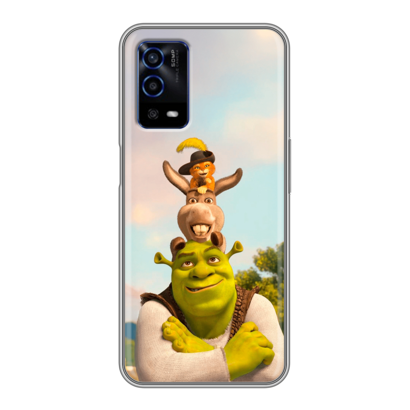 Силиконовый противоударный чехол на OPPO A55 с принтом Шрек Shrek Силиконовый противоударный чехол на OPPO A55 с принтом Шрек Shrek