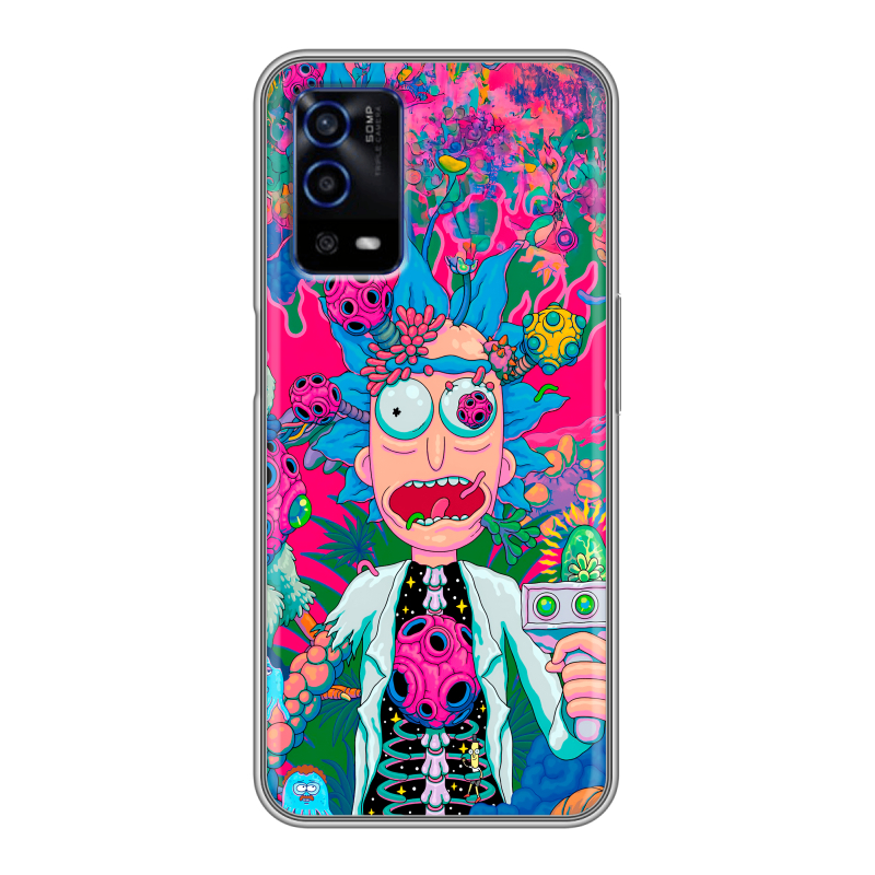 Силиконовый противоударный чехол на OPPO A55 с принтом Рик и Морти Rick Morty Силиконовый противоударный чехол на OPPO A55 с принтом Рик и Морти Rick Morty