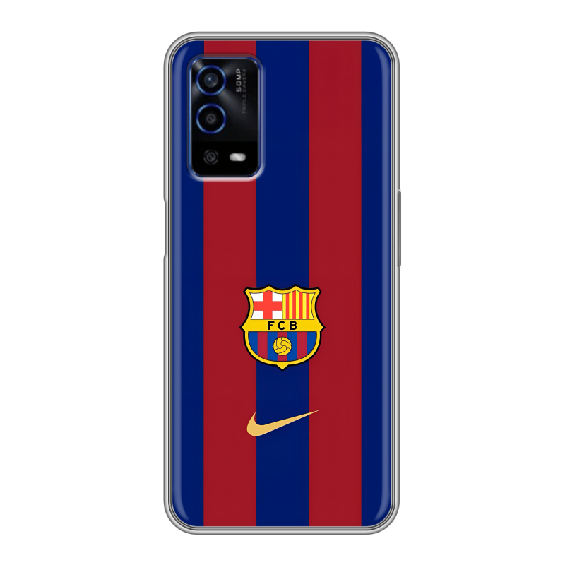 Силиконовый противоударный чехол на OPPO A55 с принтом Барселона Barcelona Силиконовый противоударный чехол на OPPO A55 с принтом Барселона Barcelona