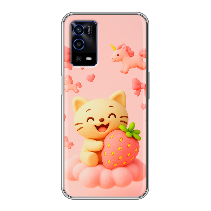 Силиконовый противоударный чехол на OPPO A55 с принтом для девочек Силиконовый противоударный чехол на OPPO A55 с принтом для девочек