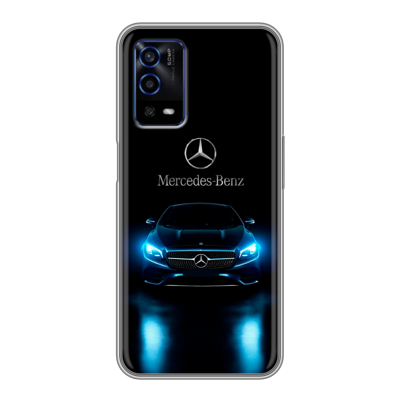 Силиконовый противоударный чехол на OPPO A55 с принтом Mercedes Мерседес Силиконовый противоударный чехол на OPPO A55 с принтом Mercedes Мерседес
