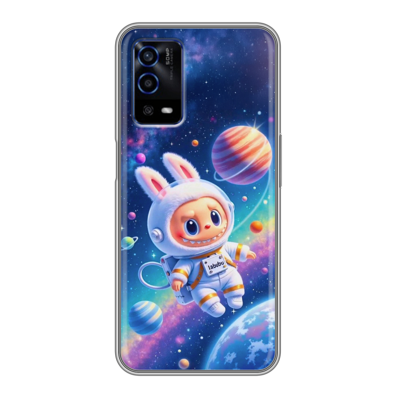 Силиконовый противоударный чехол на OPPO A55 с принтом Labubu Лабубу Силиконовый противоударный чехол на OPPO A55 с принтом Labubu Лабубу