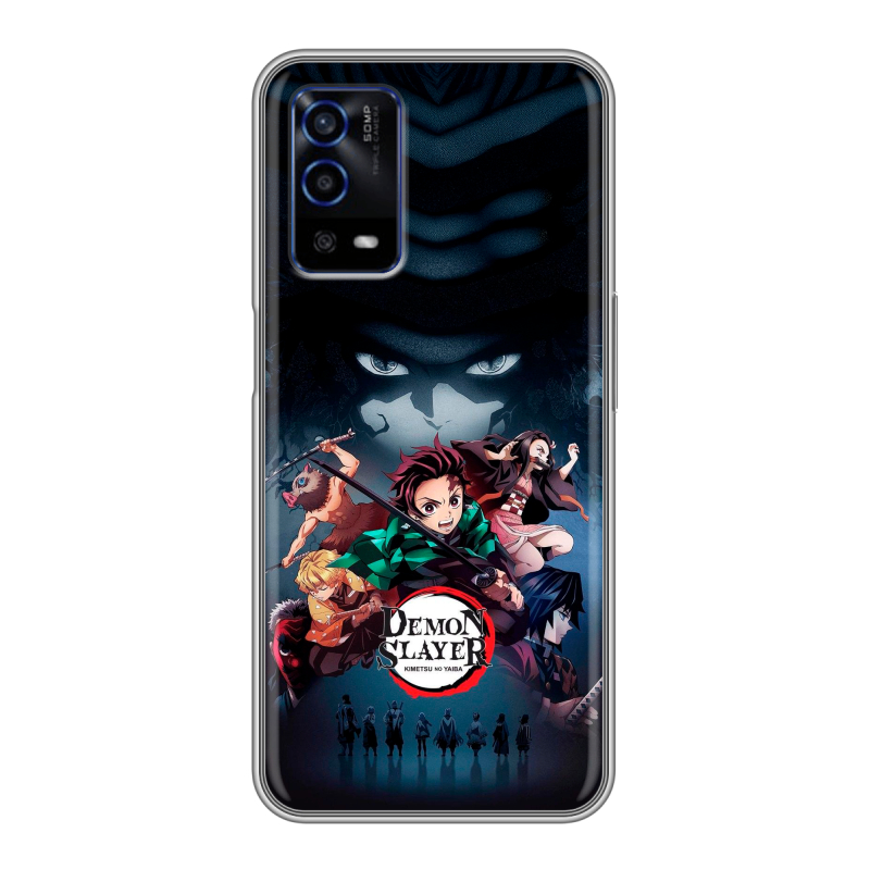 Силиконовый противоударный чехол на OPPO A55 с принтом Demon Slayer Клинок рассекающий демонов Силиконовый противоударный чехол на OPPO A55 с принтом Demon Slayer Клинок рассекающий демонов