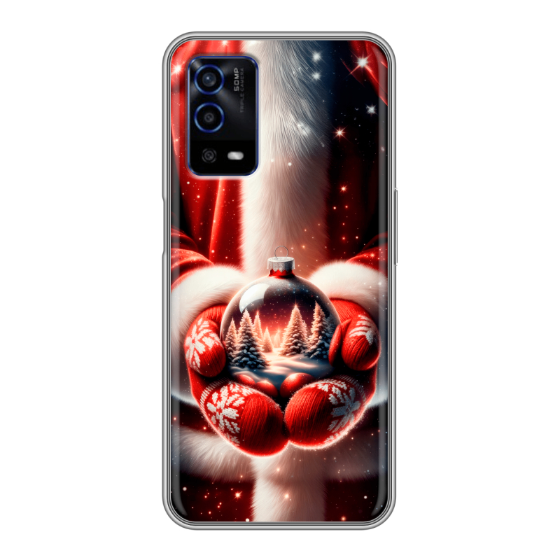 Силиконовый противоударный чехол на OPPO A55 с принтом Новый год Силиконовый противоударный чехол на OPPO A55 с принтом Новый год