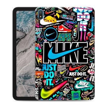 Силиконовый чехол на Nokia T20 с принтом найк nike черный