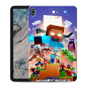 Силиконовый чехол на Nokia T20 с принтом Майнкрафт Minecraft