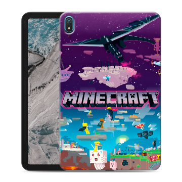 Силиконовый чехол на Nokia T20 с принтом Майнкрафт Minecraft