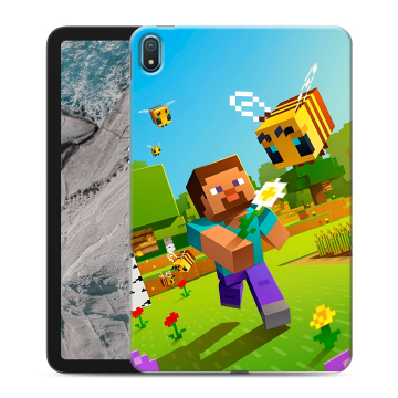 Силиконовый чехол на Nokia T20 с принтом Майнкрафт Minecraft Силиконовый чехол на Nokia T20 с принтом Майнкрафт Minecraft