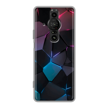 Силиконовый противоударный чехол на Sony Xperia Pro-I с принтом Геометрия неона Силиконовый противоударный чехол на Sony Xperia Pro-I с принтом Геометрия неона