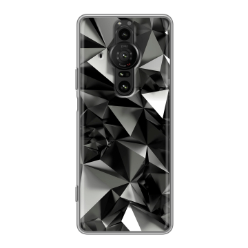 Силиконовый противоударный чехол на Sony Xperia Pro-I с принтом Черные кристаллы Силиконовый противоударный чехол на Sony Xperia Pro-I с принтом Черные кристаллы