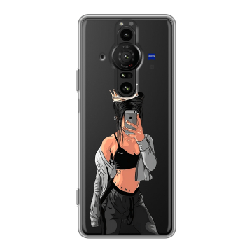 Силиконовый противоударный чехол на Sony Xperia Pro-I с принтом Женские принты Силиконовый противоударный чехол на Sony Xperia Pro-I с принтом Женские принты