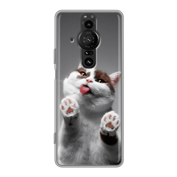 Силиконовый противоударный чехол на Sony Xperia Pro-I с принтом Коты Силиконовый противоударный чехол на Sony Xperia Pro-I с принтом Коты