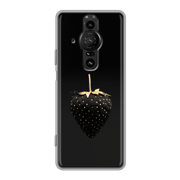 Силиконовый противоударный чехол на Sony Xperia Pro-I с принтом Черная клубника Силиконовый противоударный чехол на Sony Xperia Pro-I с принтом Черная клубника