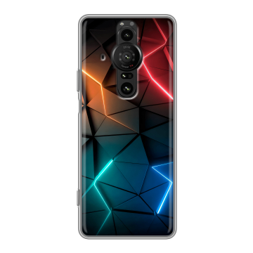 Силиконовый противоударный чехол на Sony Xperia Pro-I с принтом Абстракция неон Силиконовый противоударный чехол на Sony Xperia Pro-I с принтом Абстракция неон