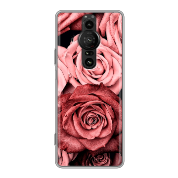 Силиконовый противоударный чехол на Sony Xperia Pro-I с принтом Цветы розы Силиконовый противоударный чехол на Sony Xperia Pro-I с принтом Цветы розы