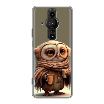 Силиконовый противоударный чехол на Sony Xperia Pro-I с принтом Сова Силиконовый противоударный чехол на Sony Xperia Pro-I с принтом Сова