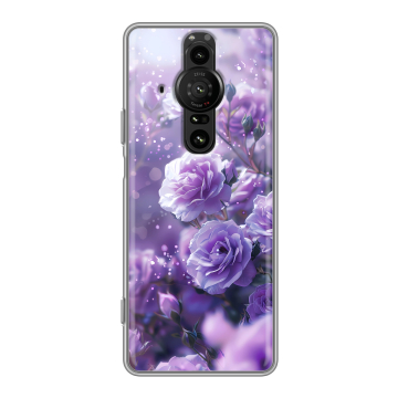 Силиконовый противоударный чехол на Sony Xperia Pro-I с принтом Розы цветы