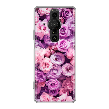 Силиконовый противоударный чехол на Sony Xperia Pro-I с принтом лавандовые розы Силиконовый противоударный чехол на Sony Xperia Pro-I с принтом лавандовые розы