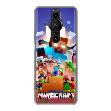 Силиконовый противоударный чехол на Sony Xperia Pro-I с принтом Майнкрафт Minecraft