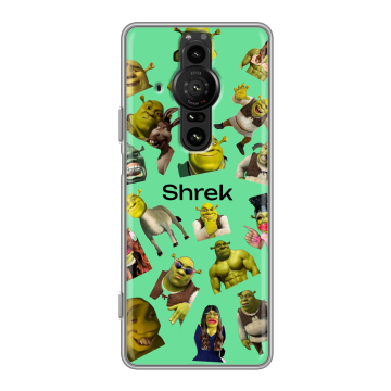 Силиконовый противоударный чехол на Sony Xperia Pro-I с принтом Шрек Shrek